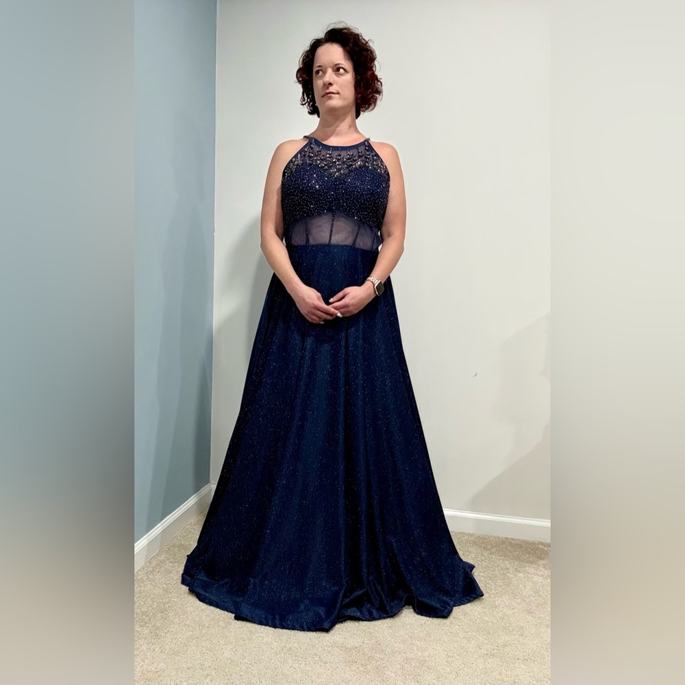 Elegant Anarkali/ Navy Blue Gown